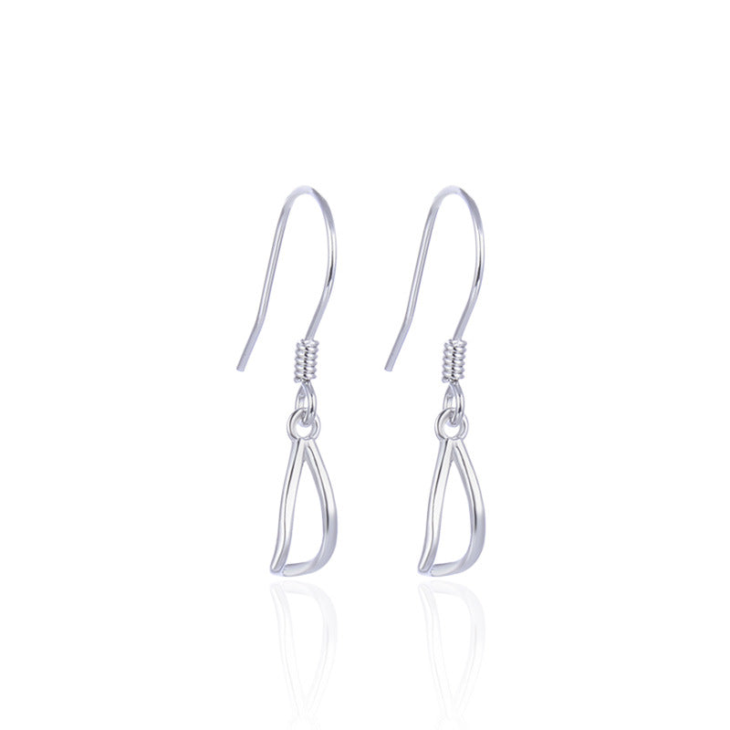 925 Sterling Silver Geometric Drop Earrings - Korean Style Minimalist Dangle Earrings for Women