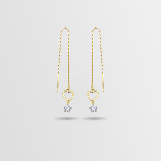 925 Sterling Silver Geometric Drop Earrings - Korean Style Minimalist Dangle Earrings with Plastic Stoppers