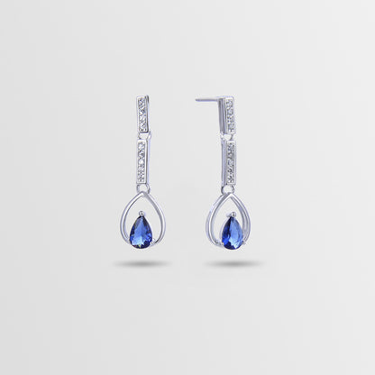 925 Sterling Silver Geometric Drop Earrings - Korean Style Sweet & Minimalist Dangle Earrings with Plastic Stoppers