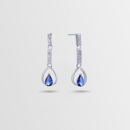 925 Sterling Silver Geometric Drop Earrings - Korean Style Sweet & Minimalist Dangle Earrings with Plastic Stoppers