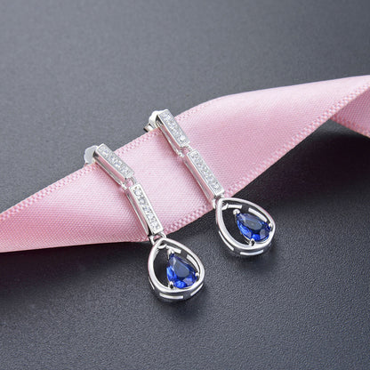 925 Sterling Silver Geometric Drop Earrings - Korean Style Sweet & Minimalist Dangle Earrings with Plastic Stoppers