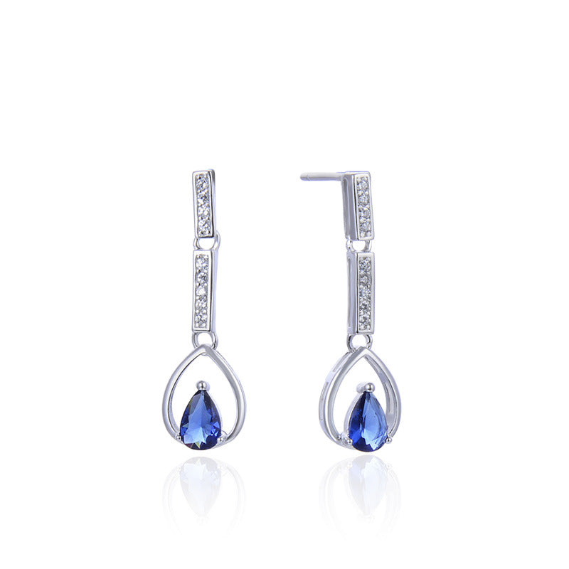 925 Sterling Silver Geometric Drop Earrings - Korean Style Sweet & Minimalist Dangle Earrings with Plastic Stoppers