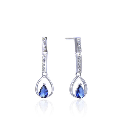 925 Sterling Silver Geometric Drop Earrings - Korean Style Sweet & Minimalist Dangle Earrings with Plastic Stoppers