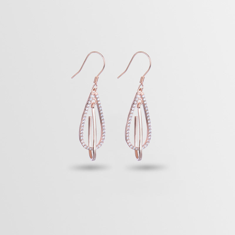 925 Sterling Silver Geometric Drop Earrings - Minimalist Modern Dangle Earrings for Women