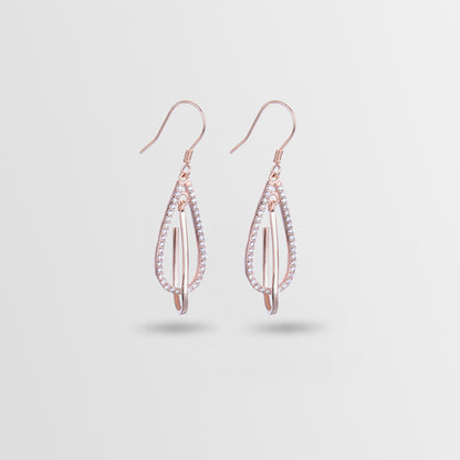 925 Sterling Silver Geometric Drop Earrings - Minimalist Modern Dangle Earrings for Women