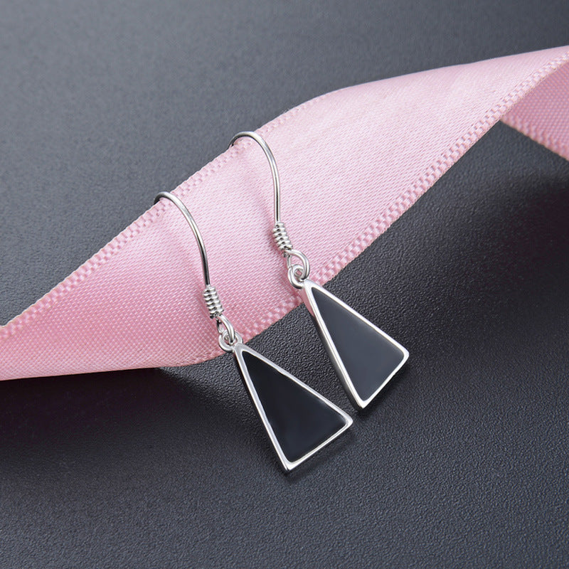 925 Sterling Silver Geometric Drop Earrings - Minimalist Modern Dangle Earrings for Women