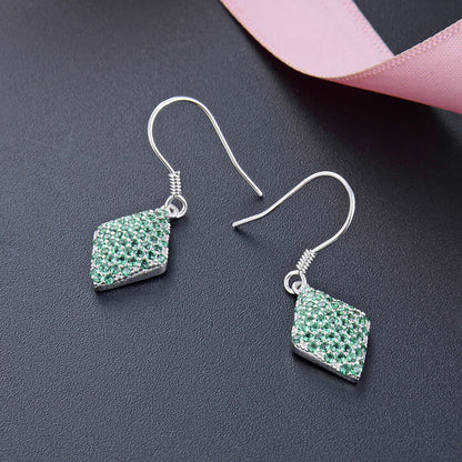 925 Sterling Silver Geometric Drop Earrings - Minimalist Modern Dangle Earrings for Women