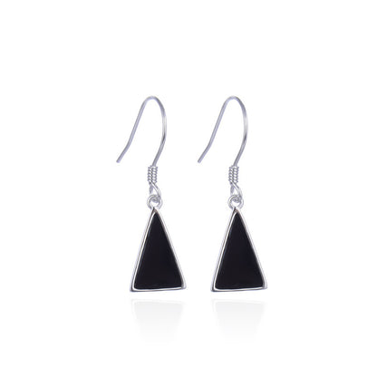 925 Sterling Silver Geometric Drop Earrings - Minimalist Modern Dangle Earrings for Women