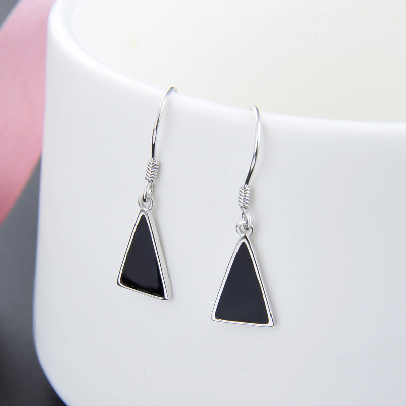 925 Sterling Silver Geometric Drop Earrings - Minimalist Modern Dangle Earrings for Women