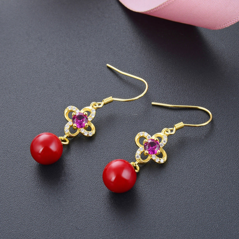 925 Sterling Silver Geometric Earrings - Korean Style Minimalist Fashion Jewelry for Women
