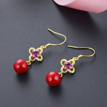 925 Sterling Silver Geometric Earrings - Korean Style Minimalist Fashion Jewelry for Women