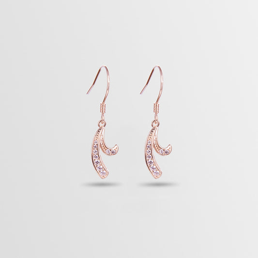 925 Sterling Silver Geometric Earrings-White Gold & Rose Gold Plated Korean Style Fashion Studs for Women