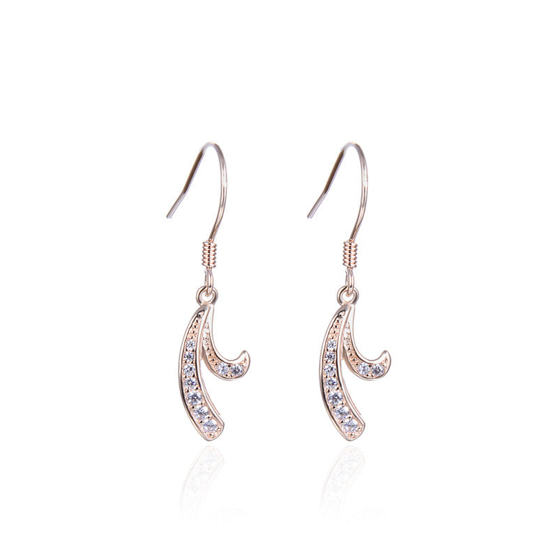 925 Sterling Silver Geometric Earrings-White Gold & Rose Gold Plated Korean Style Fashion Studs for Women