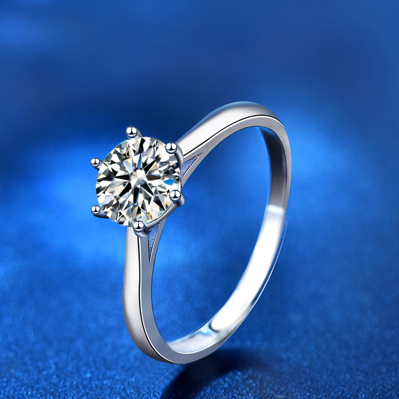 925 Sterling Silver Geometric Moissanite Ring - 1ct/2ct/3ct/5ct White Gold Plated Women's Band (Size 5-9)