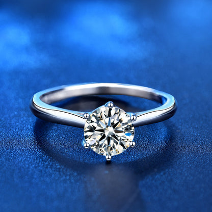 925 Sterling Silver Geometric Moissanite Ring - 1ct/2ct/3ct/5ct White Gold Plated Women's Band (Size 5-9)
