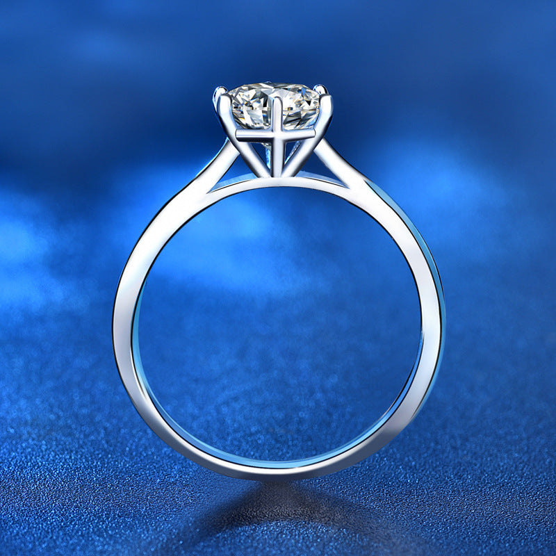 925 Sterling Silver Geometric Moissanite Ring - 1ct/2ct/3ct/5ct White Gold Plated Women's Band (Size 5-9)