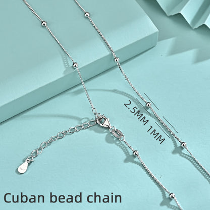 925 Sterling Silver Geometric Pendant Necklace with 12 Chain Options - White Gold Plated Professional Women's Jewelry