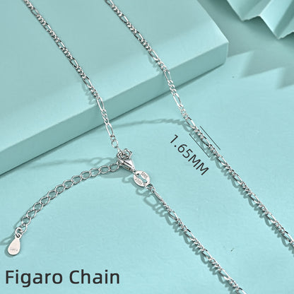 925 Sterling Silver Geometric Pendant Necklace with 12 Chain Options - White Gold Plated Professional Women's Jewelry