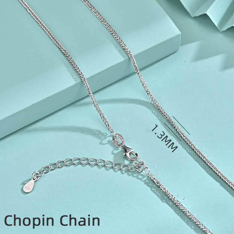 925 Sterling Silver Geometric Pendant Necklace with 12 Chain Options - White Gold Plated Professional Women's Jewelry