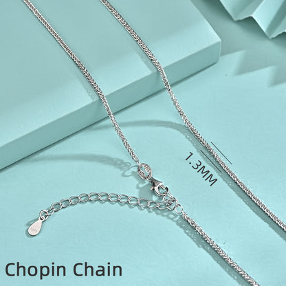 925 Sterling Silver Geometric Pendant Necklace with 12 Chain Options - White Gold Plated Professional Women's Jewelry