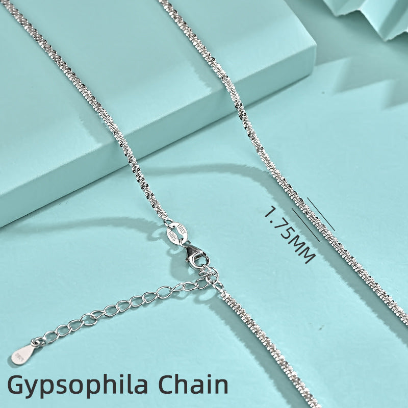925 Sterling Silver Geometric Pendant Necklace with 12 Chain Options - White Gold Plated Professional Women's Jewelry