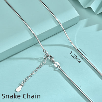 925 Sterling Silver Geometric Pendant Necklace with 12 Chain Options - White Gold Plated Professional Women's Jewelry