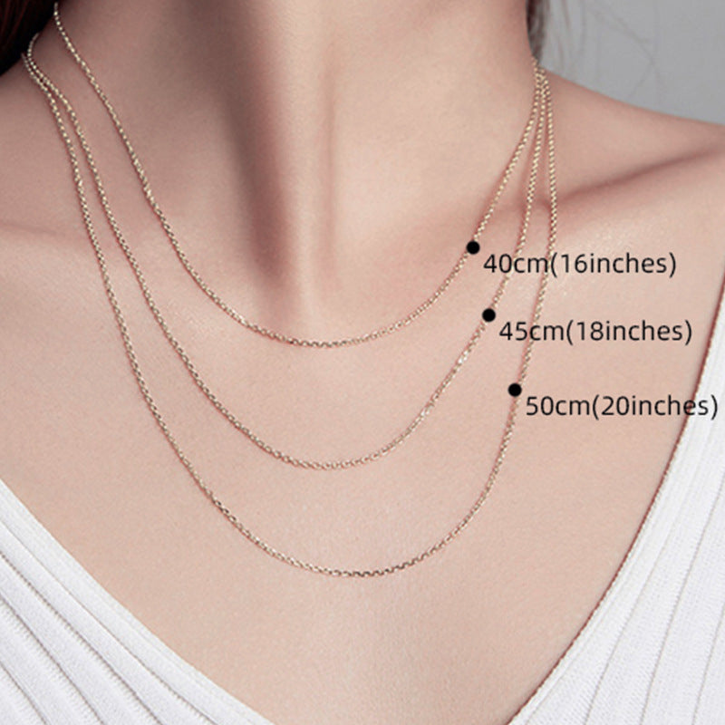 925 Sterling Silver Geometric Pendant Necklace with 12 Chain Options - White Gold Plated Professional Women's Jewelry