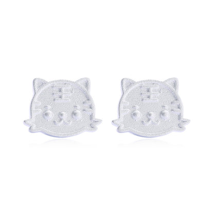 925 Sterling Silver Geometric Stud Earrings - Electroplated Korean Style Minimalist Earrings with Plastic Backs