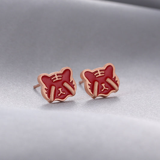 925 Sterling Silver Geometric Stud Earrings - Electroplated Korean Style Minimalist Earrings with Plastic Stoppers