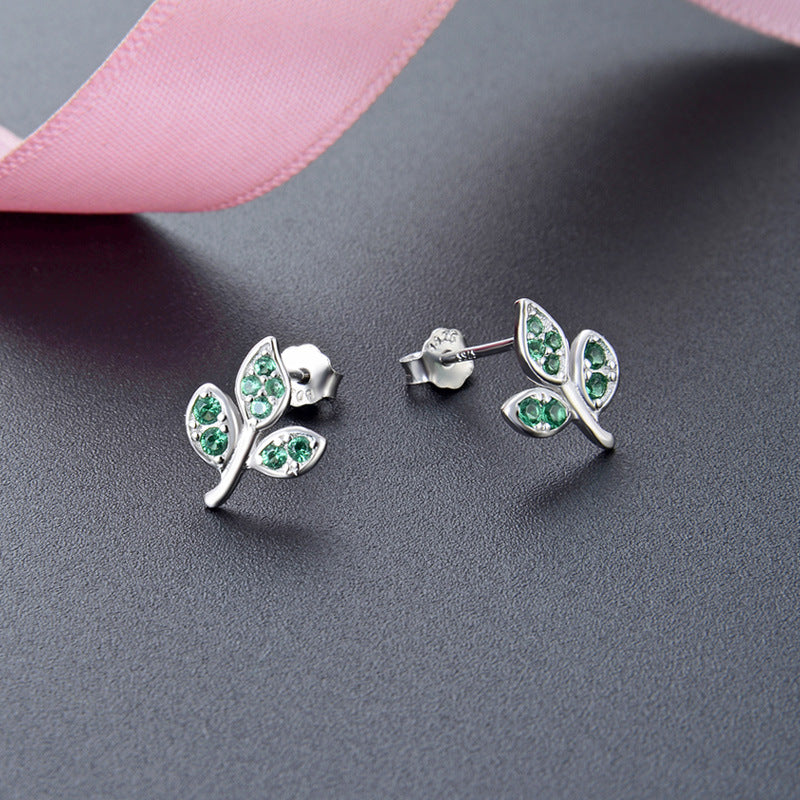 925 Sterling Silver Geometric Stud Earrings - Electroplated Korean Style Minimalist Fashion Earrings with Plastic Ear Stoppers