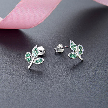 925 Sterling Silver Geometric Stud Earrings - Electroplated Korean Style Minimalist Fashion Earrings with Plastic Ear Stoppers