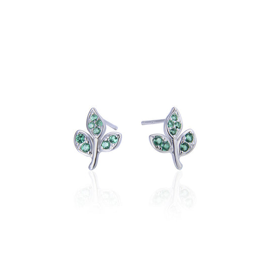 925 Sterling Silver Geometric Stud Earrings - Electroplated Korean Style Minimalist Fashion Earrings with Plastic Ear Stoppers