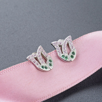 925 Sterling Silver Geometric Stud Earrings - Korean Minimalist Earrings with Plastic Backs