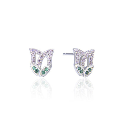 925 Sterling Silver Geometric Stud Earrings - Korean Minimalist Earrings with Plastic Backs