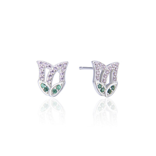 925 Sterling Silver Geometric Stud Earrings - Korean Minimalist Earrings with Plastic Backs
