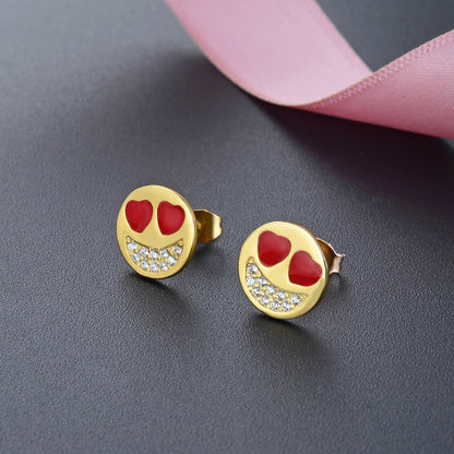 925 Sterling Silver Geometric Stud Earrings - Korean Style Diamond Accent Earrings with Plastic Ear Stoppers