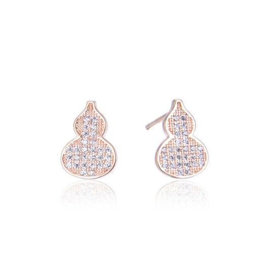 925 Sterling Silver Geometric Stud Earrings - Korean Style Diamond Accent Earrings with Plastic Ear Stoppers