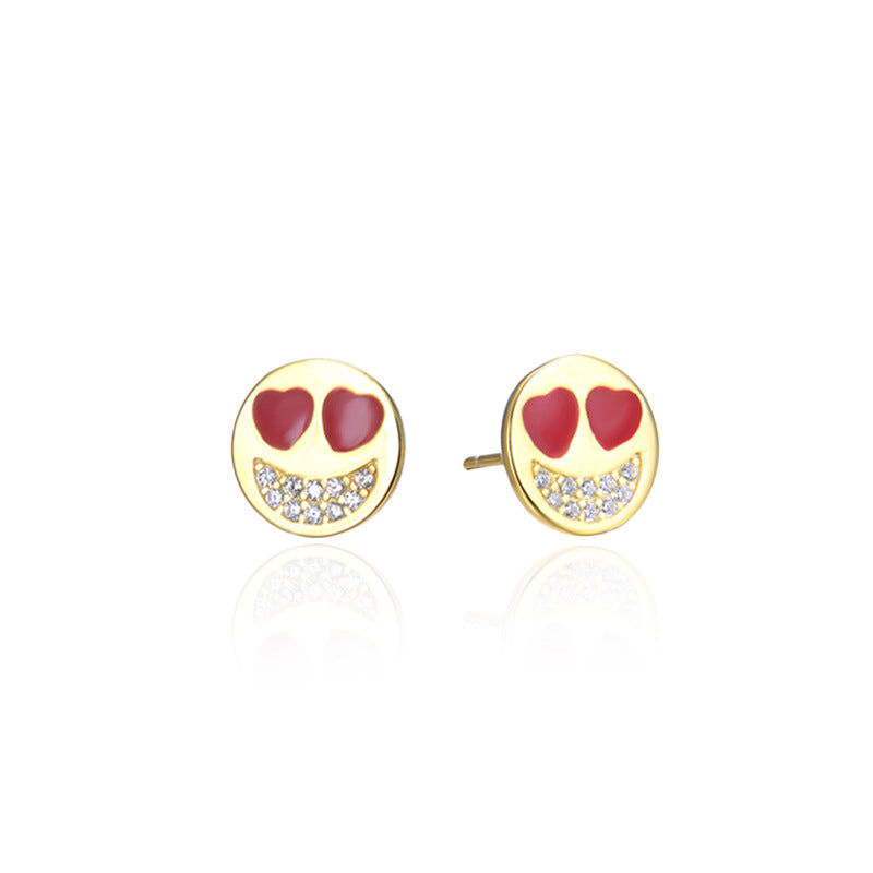 925 Sterling Silver Geometric Stud Earrings - Korean Style Diamond Accent Earrings with Plastic Ear Stoppers
