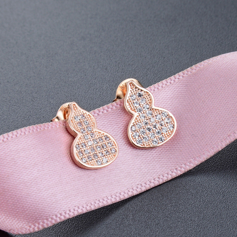 925 Sterling Silver Geometric Stud Earrings - Korean Style Diamond Accent Earrings with Plastic Ear Stoppers