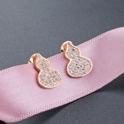 925 Sterling Silver Geometric Stud Earrings - Korean Style Diamond Accent Earrings with Plastic Ear Stoppers