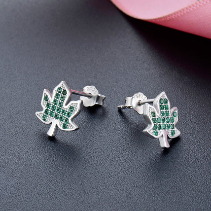 925 Sterling Silver Geometric Stud Earrings - Minimalist Diamond Accent Earrings with Plastic Stoppers