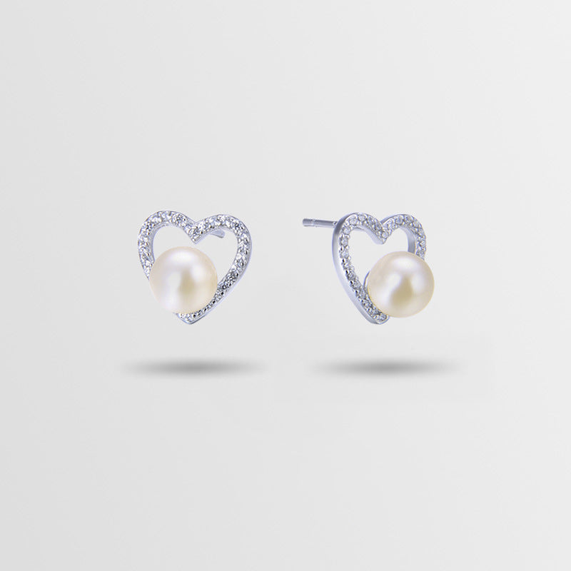 925 Sterling Silver Geometric Stud Earrings - White Gold & Rose Gold Plated Korean Style Earrings with Plastic Backs