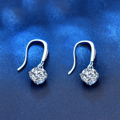 925 Sterling Silver Geometric Stud Earrings with 0.5ct or 1ct Moissanite Minimalist Elegant Jewelry for Women