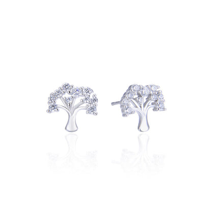 925 Sterling Silver Geometric Stud Earrings with CZ - Korean Minimalist Diamond Earrings with Plastic Backs