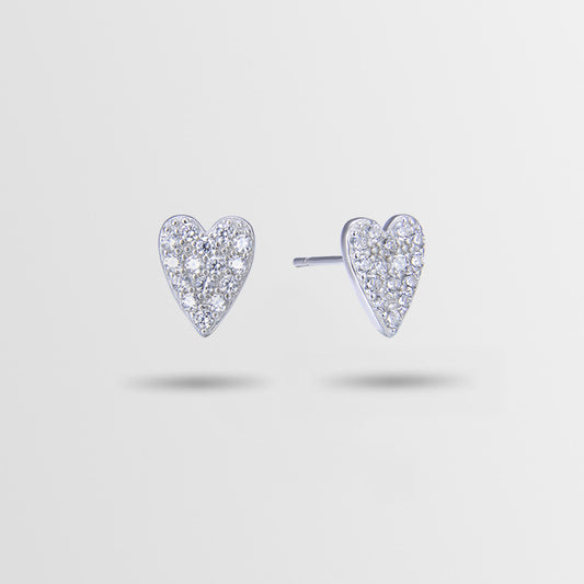 925 Sterling Silver Geometric & Bear Stud Earrings - White Gold/Rose Gold/Yellow Gold Plated with White/Blue/Green Zircon, Korean Style Fashion Earrings with Plastic Backs