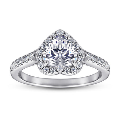 925 Sterling Silver Heart-Shaped Stackable Ring Set – Minimalist Zircon Wedding Band Collection