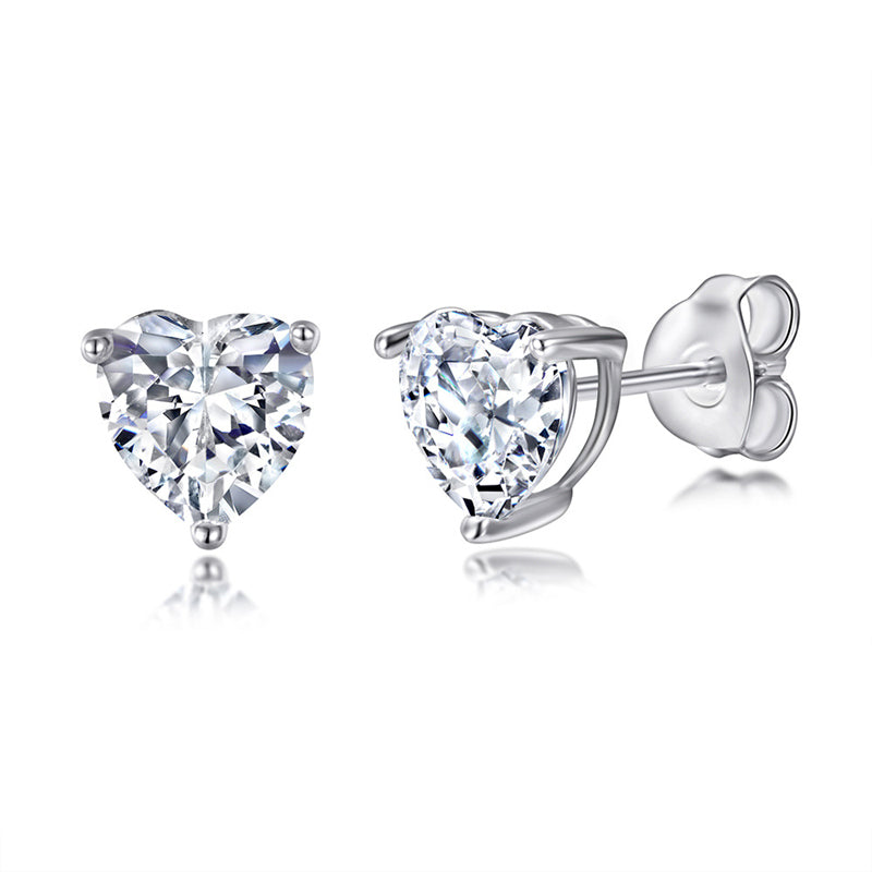 925 Sterling Silver Heart Birthstone Stud Earrings – Whimsical Zodiac-Inspired Jewelry