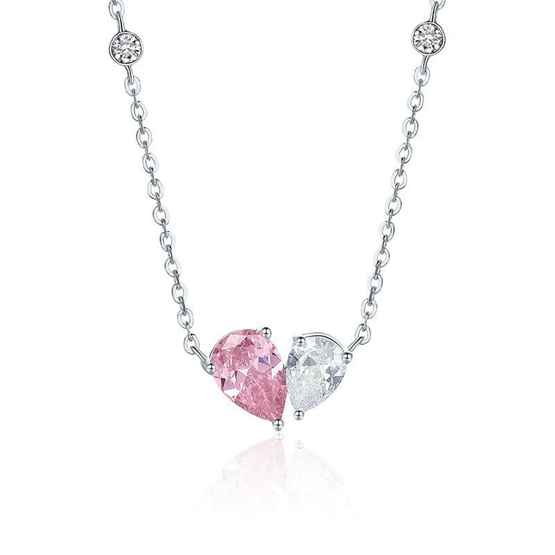 925 Sterling Silver Heart Pendant Multi-Layer Necklace