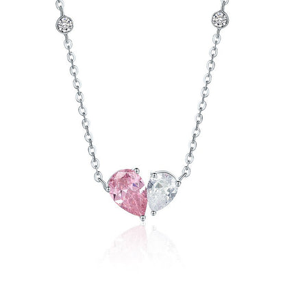 925 Sterling Silver Heart Pendant Multi-Layer Necklace