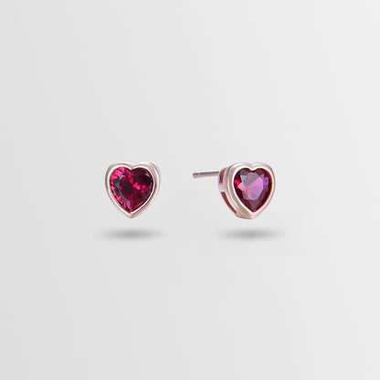 925 Sterling Silver Heart Stud Earrings with Jade - Cute Cartoon Style Earrings for Women with Plastic Backs